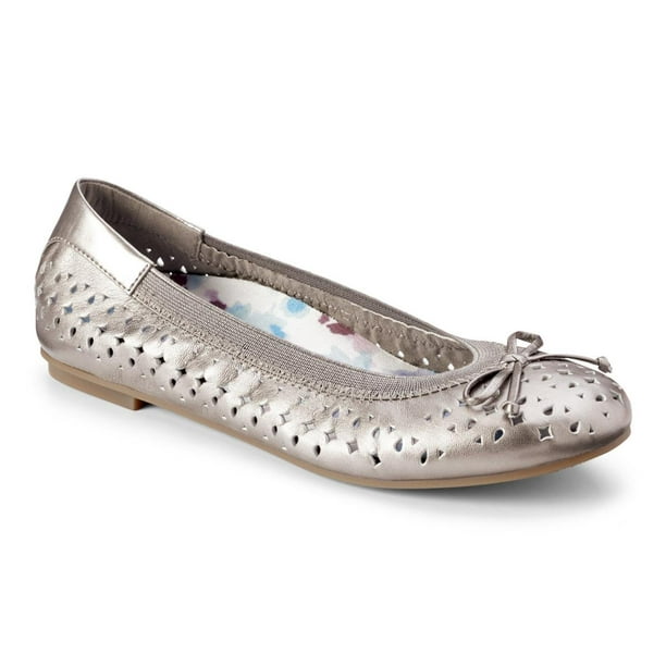 New Vionic Spark Surin Perforated Leather Gold Ballet Flats Orthaheel Choose Sz